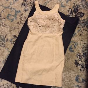 Anthropologie Butter cream Cotton/Linen Dress